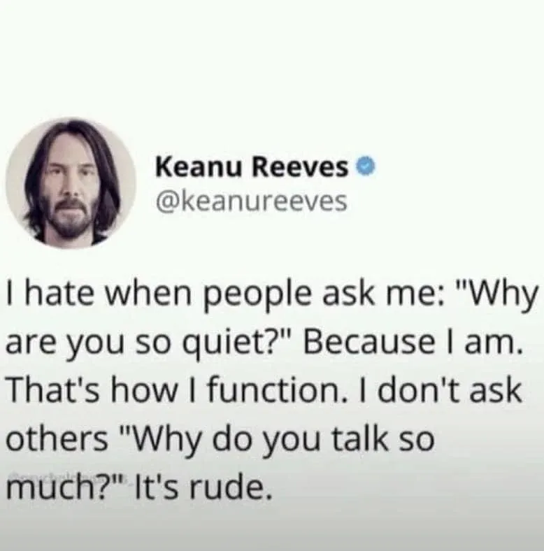 keanu reeves quote about introverts