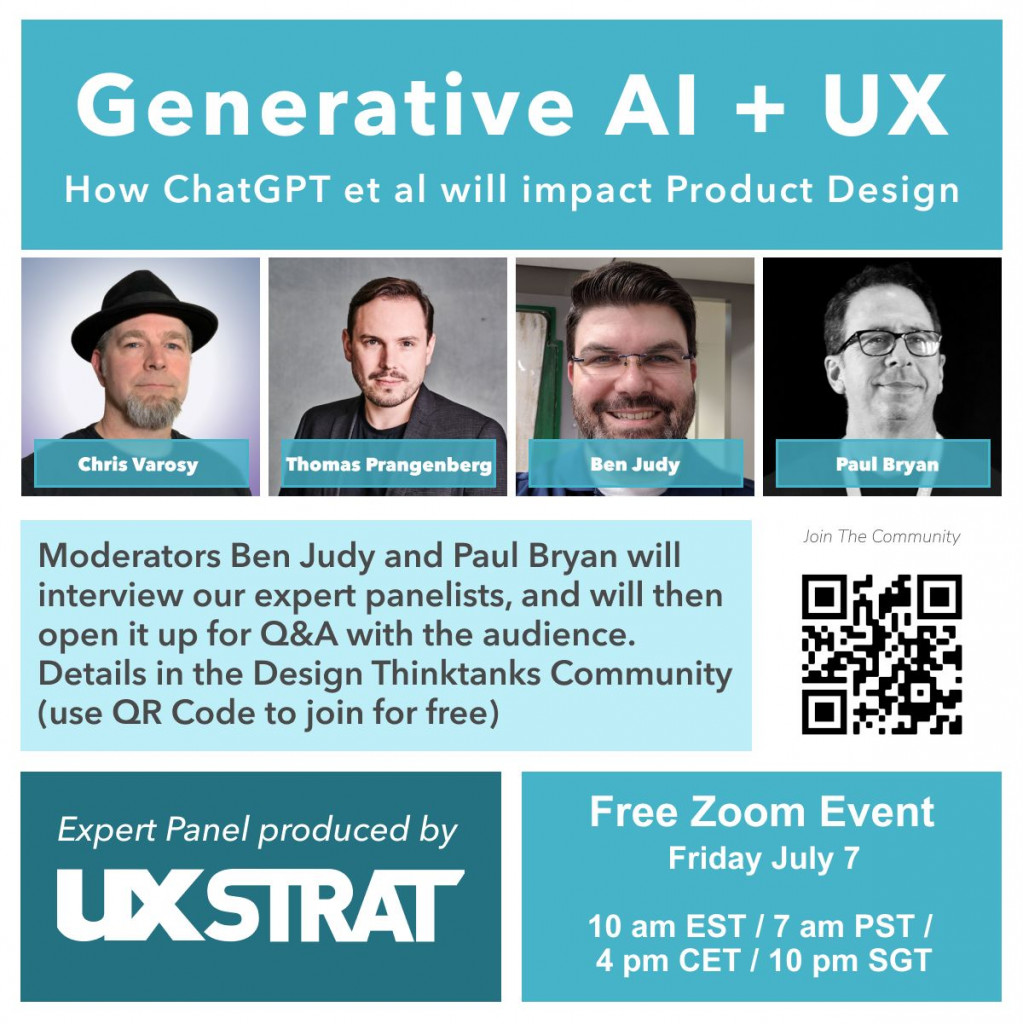 UX strat panel on product design with AI & ChatGPT