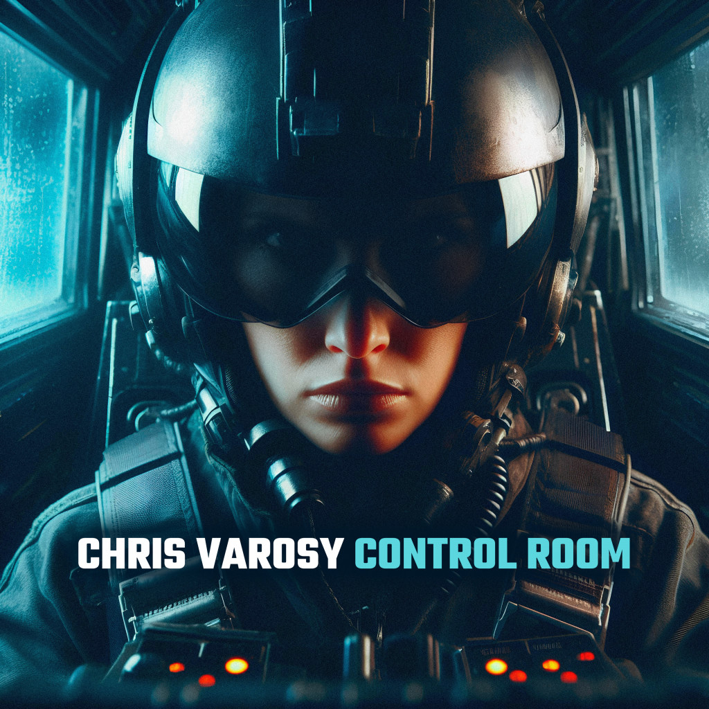Album art for Chris Varosy's single "Control Room," showing a tank pilot looking fierce and determined.